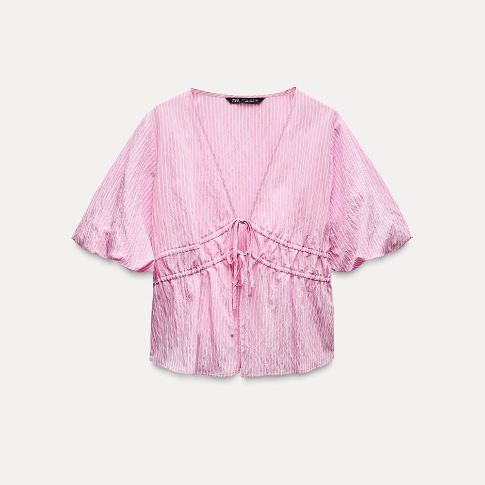 Zara Striped Top with Ties M - Picture 1 of 4